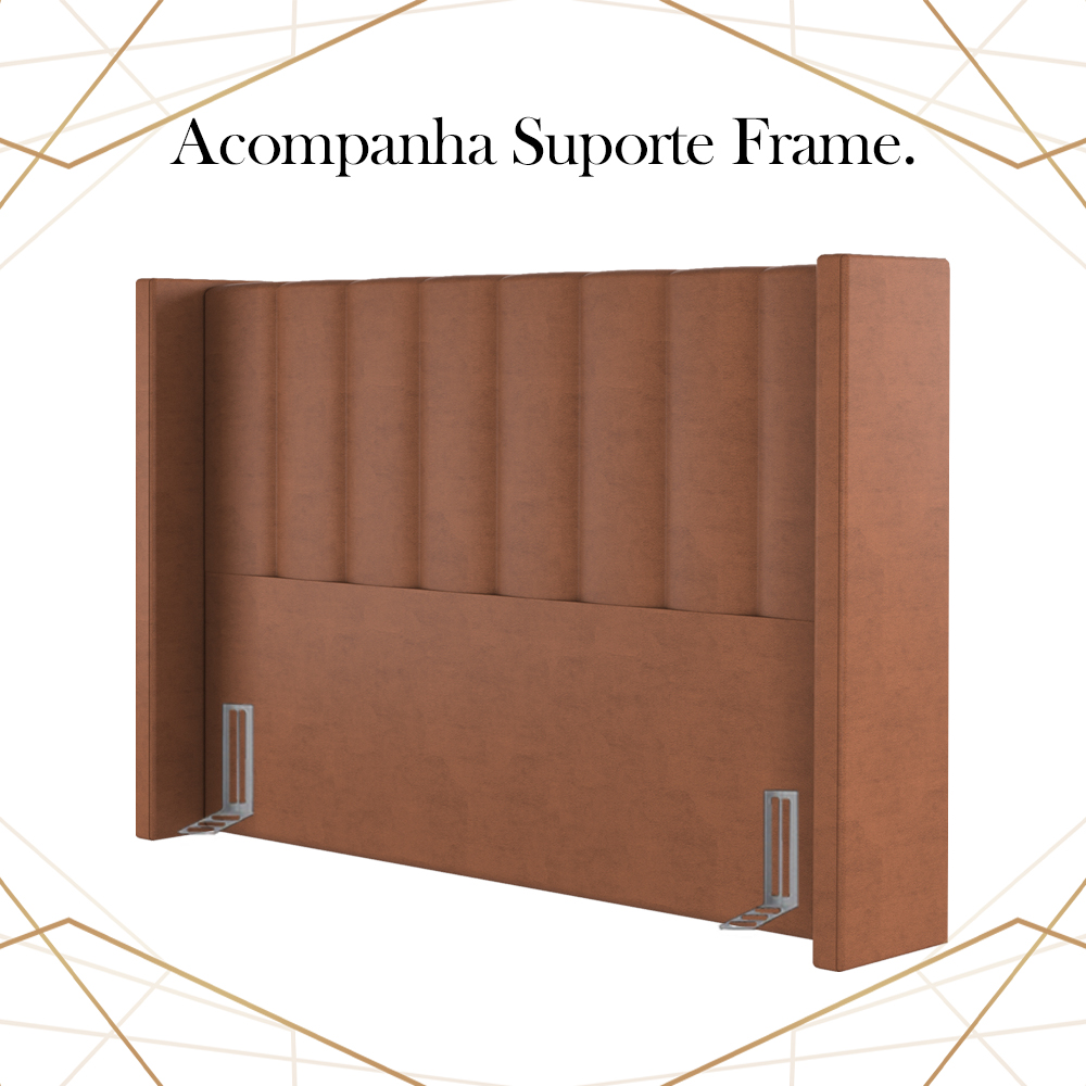 Cabeceira Casal 138 cm Barcell Veludo Terracota Soon