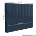 Cabeceira Casal 138 cm Dubai Veludo Azul Soon