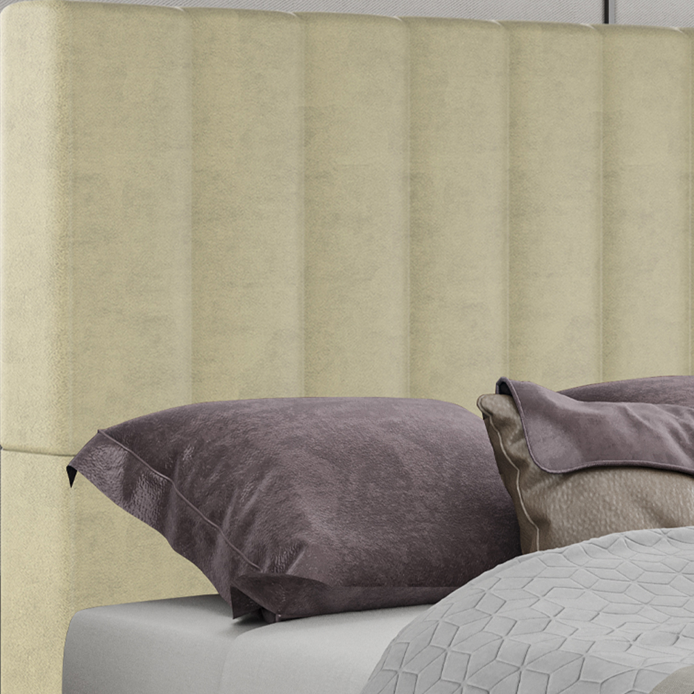 Cabeceira Casal 138 cm Dubai Veludo Bege Soon