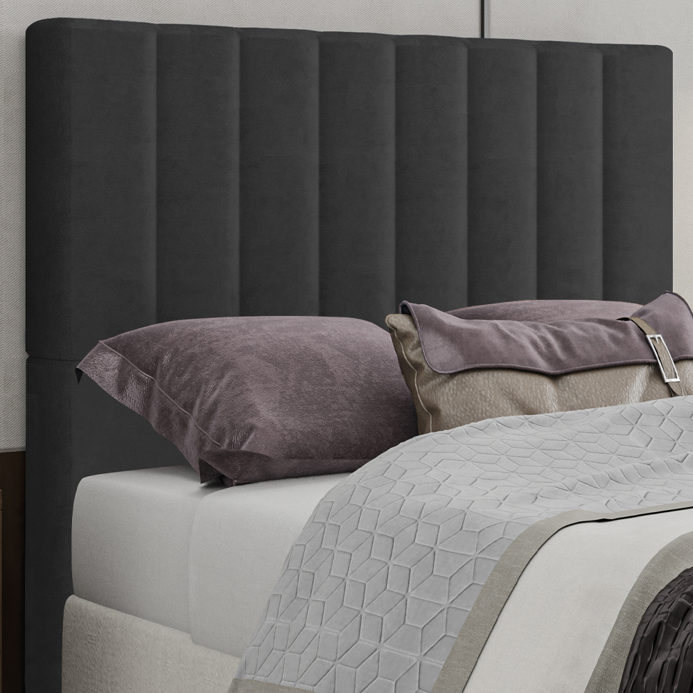 Cabeceira Casal 138 cm Dubai Veludo Preto Soon