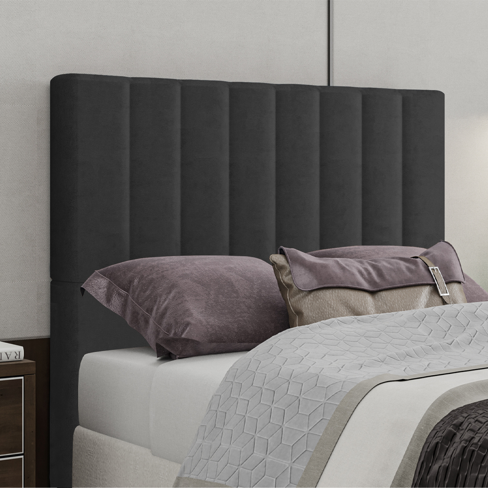Cabeceira Casal 138 cm Dubai Veludo Preto Soon
