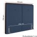 Cabeceira Casal 138 cm Lizz Veludo Azul Soon