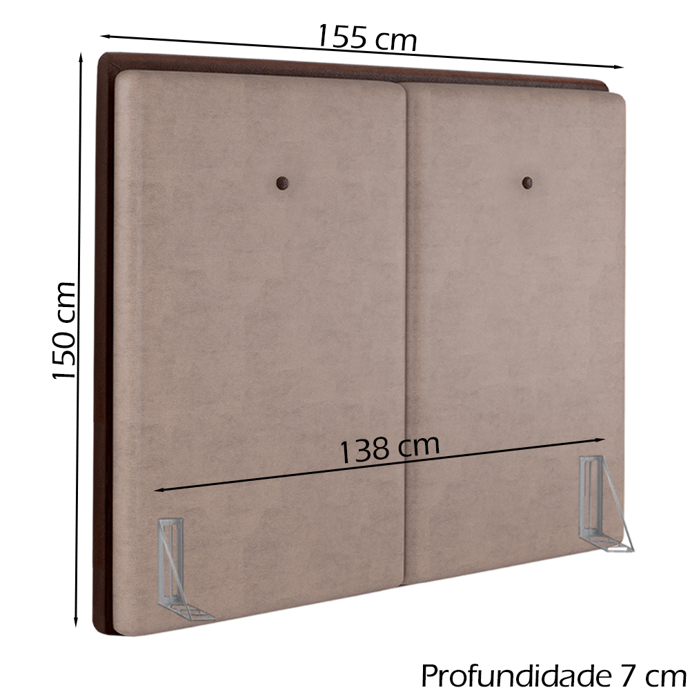 Cabeceira Casal 138 cm Lizz Veludo Rose Soon