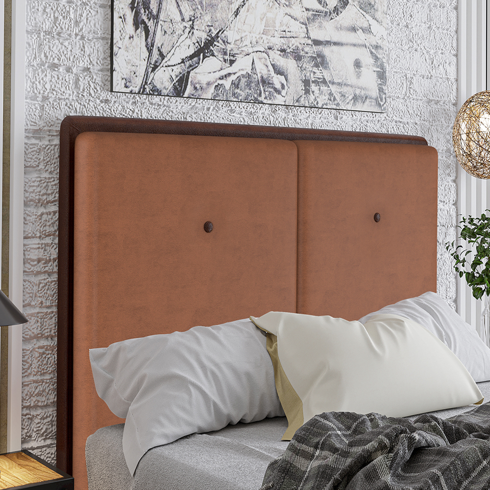 Cabeceira Casal 138 cm Lizz Veludo Terracota Soon