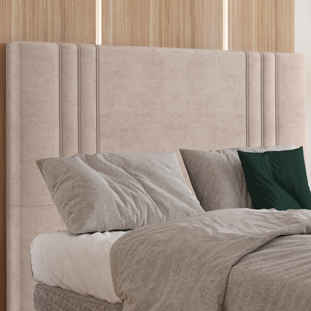 Cabeceira Casal 138 cm London Veludo Rose Soon
