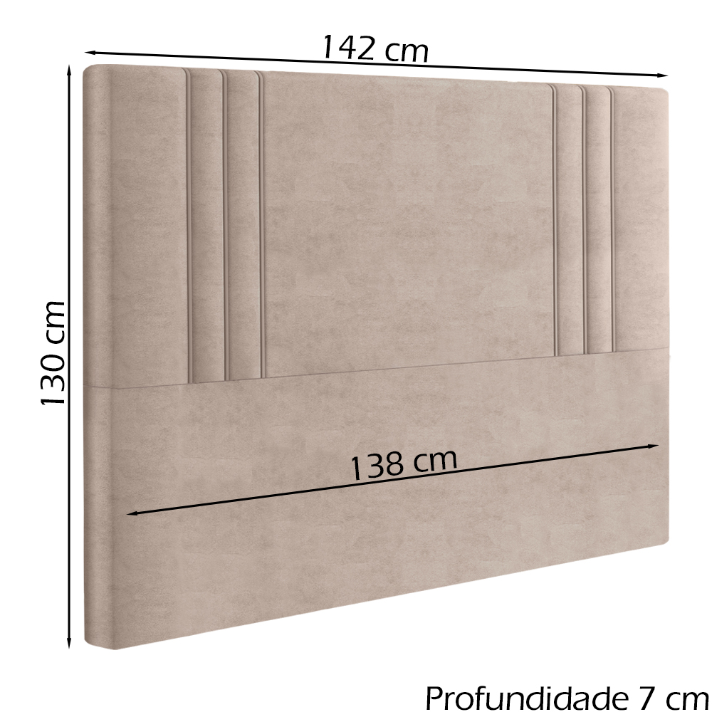 Cabeceira Casal 138 cm London Veludo Rose Soon
