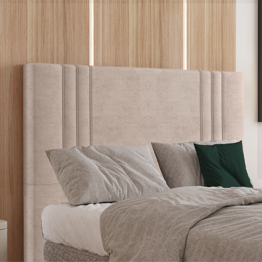 Cabeceira Casal 138 cm London Veludo Rose Soon