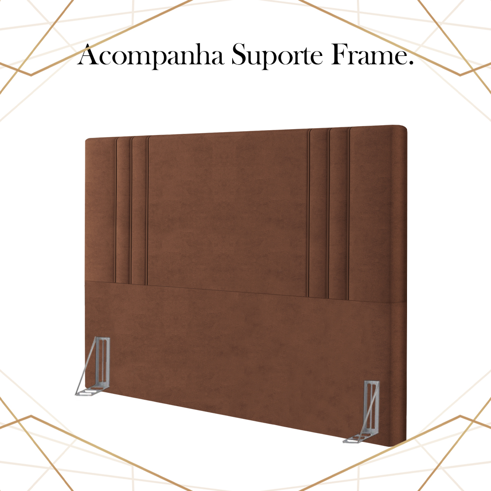 Cabeceira Casal 138 cm London Veludo Terracota Soon