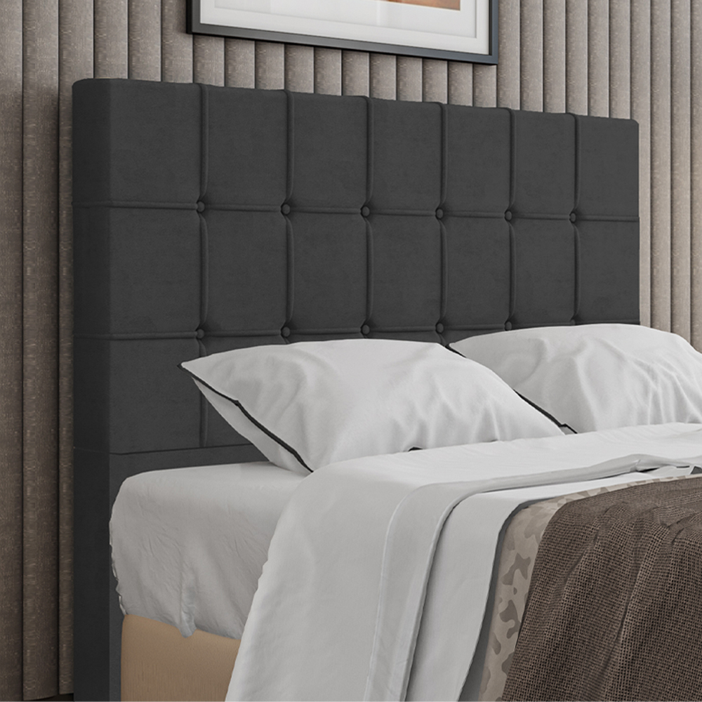 Cabeceira Casal 138 cm Lots Veludo Preto Soon