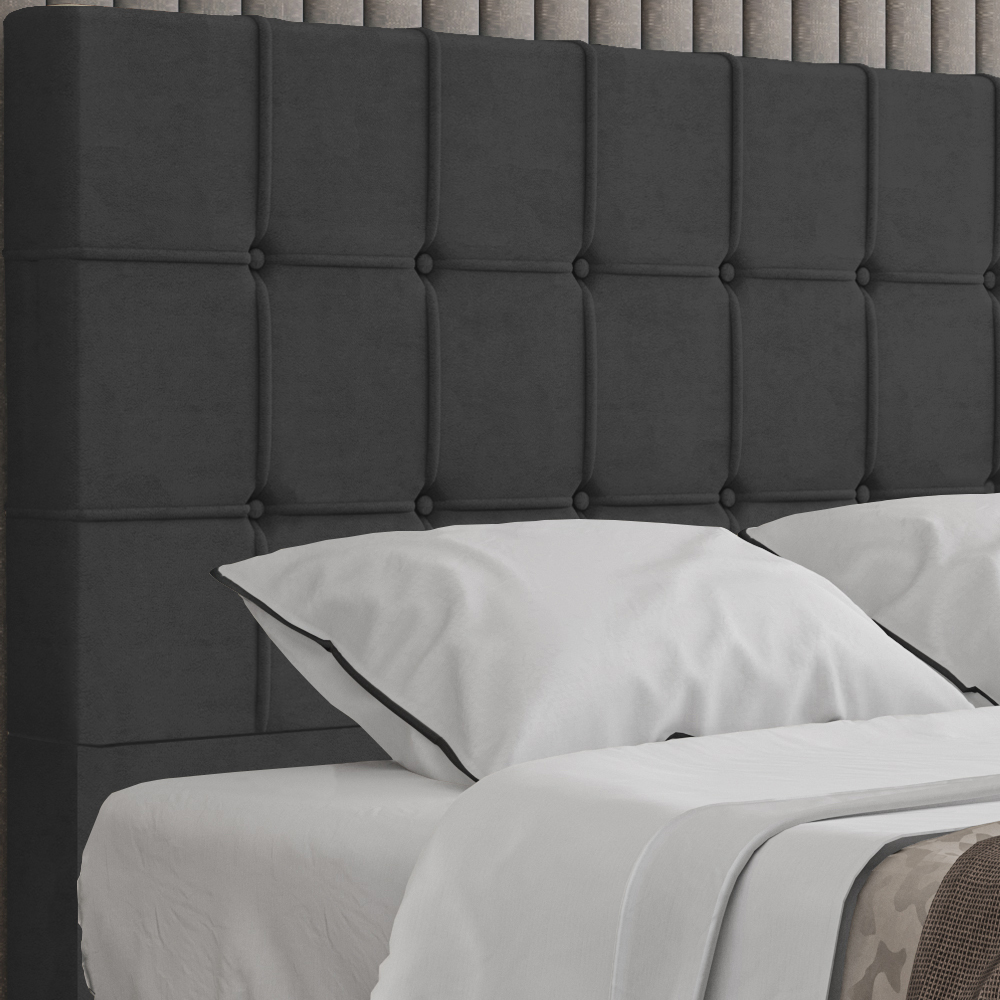 Cabeceira Casal 138 cm Lots Veludo Preto Soon