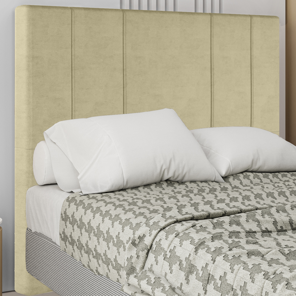 Cabeceira Casal 138 cm Madrid Veludo Bege Soon