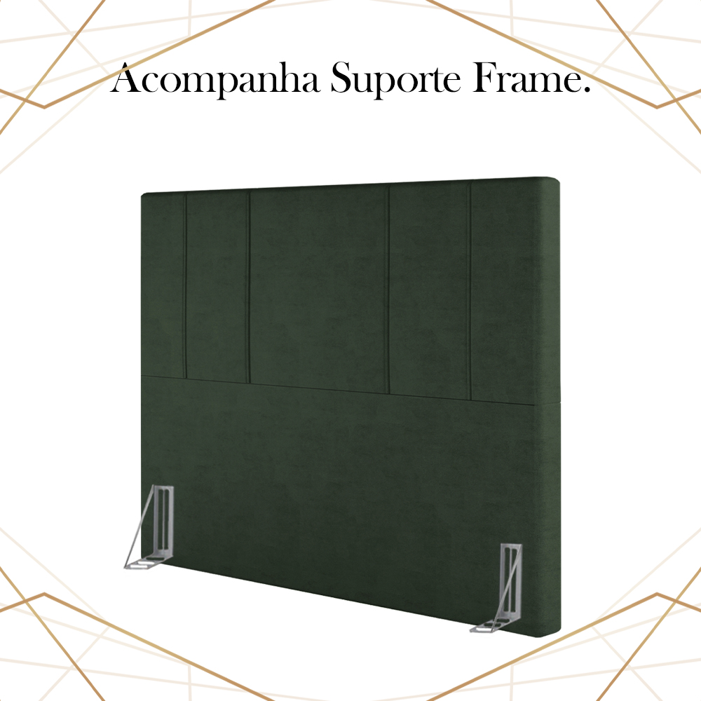 Cabeceira Casal 138 cm Madrid Veludo Verde Soon