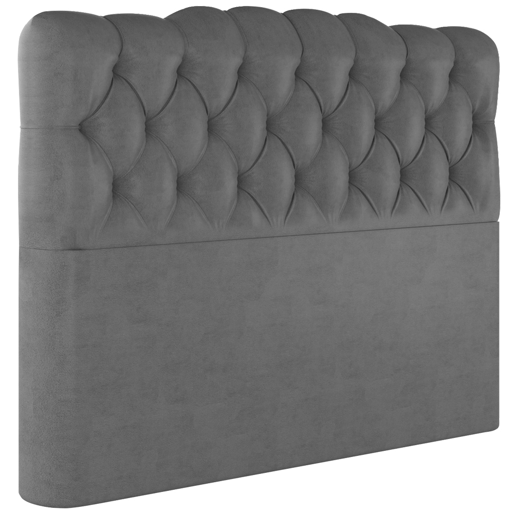 Cabeceira Casal 138 cm Milan Veludo Cinza Soon