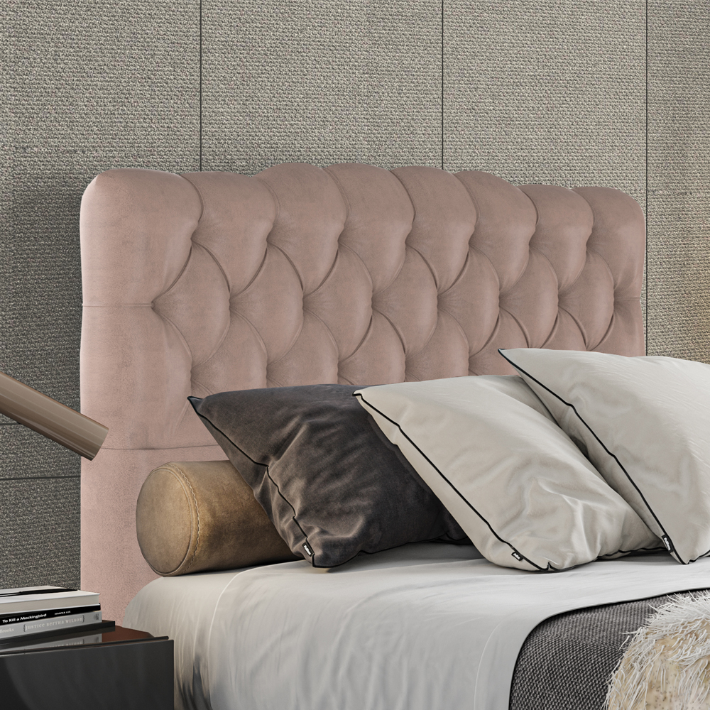 Cabeceira Casal 138 cm Milan Veludo Rose Soon