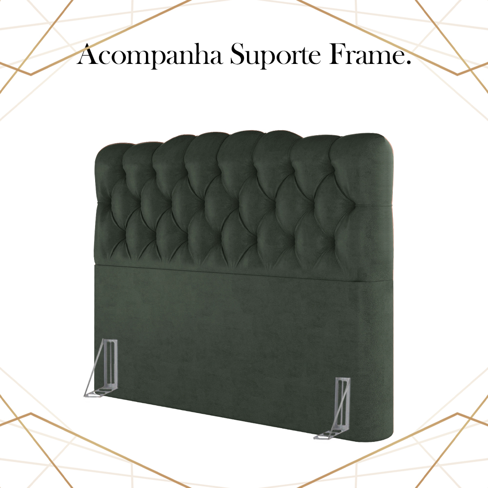 Cabeceira Casal 138 cm Milan Veludo Verde Soon