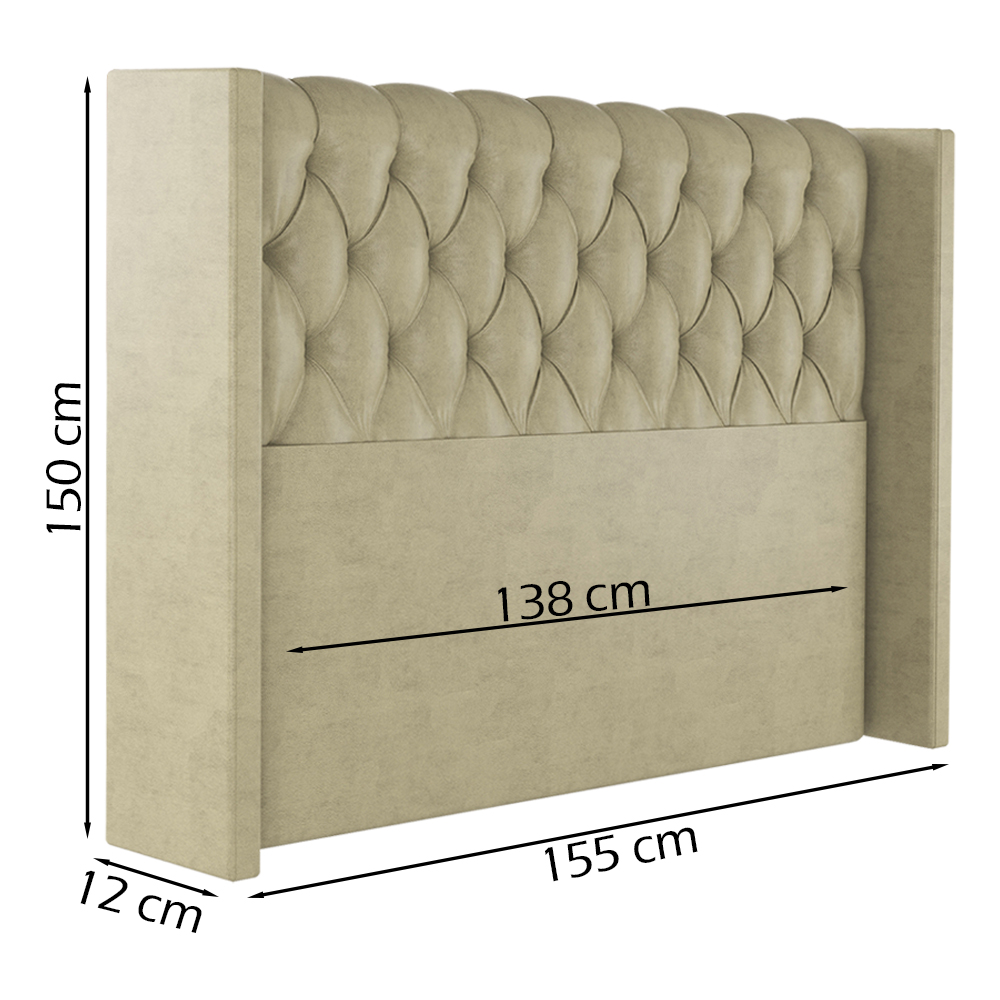 Cabeceira Casal 138 cm Toquio Veludo Bege Soon