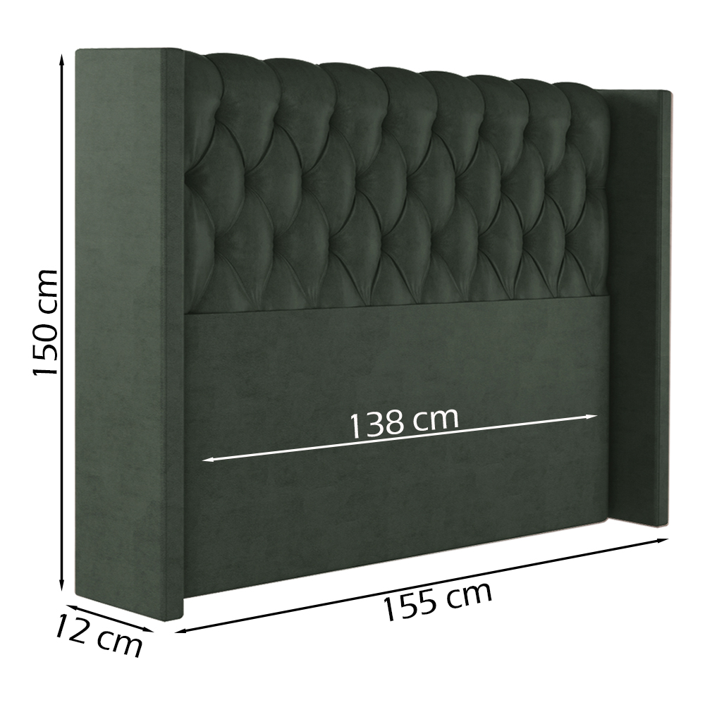 Cabeceira Casal 138 cm Toquio Veludo Verde Soon