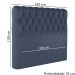 Cabeceira Casal 138 cm Vegas Veludo Azul Soon