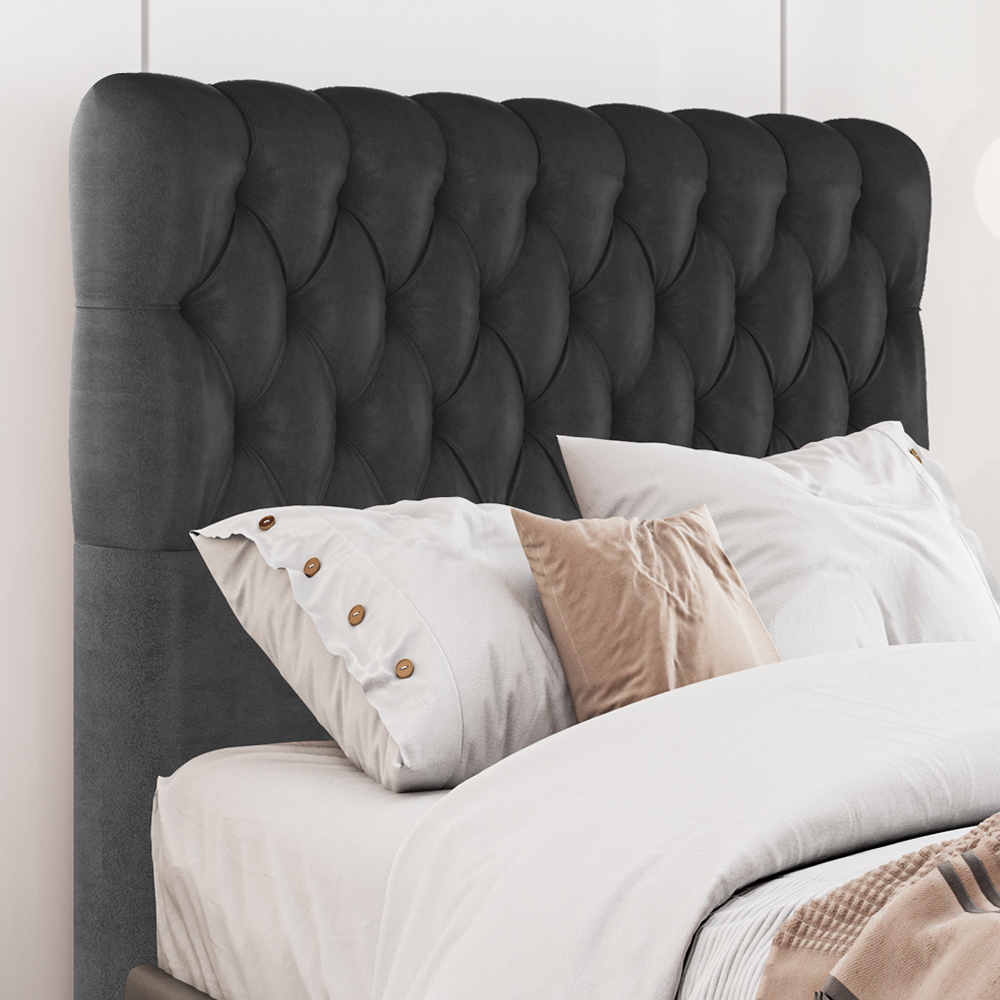 Cabeceira Casal 138 cm Vegas Veludo Preto Soon