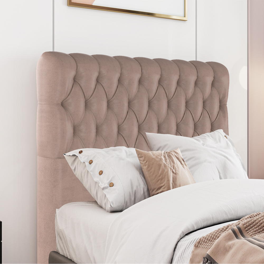 Cabeceira Casal 138 cm Vegas Veludo Rose Soon