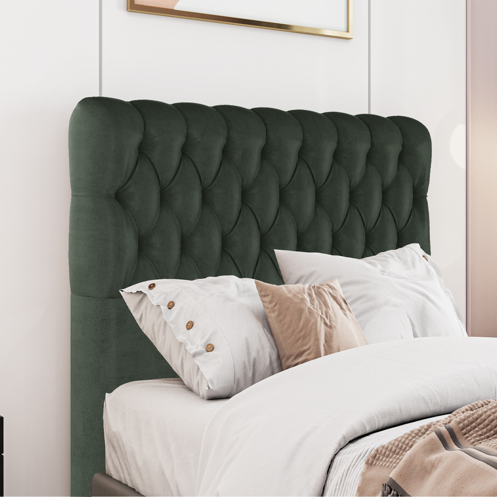Cabeceira Casal 138 cm Vegas Veludo Verde Soon