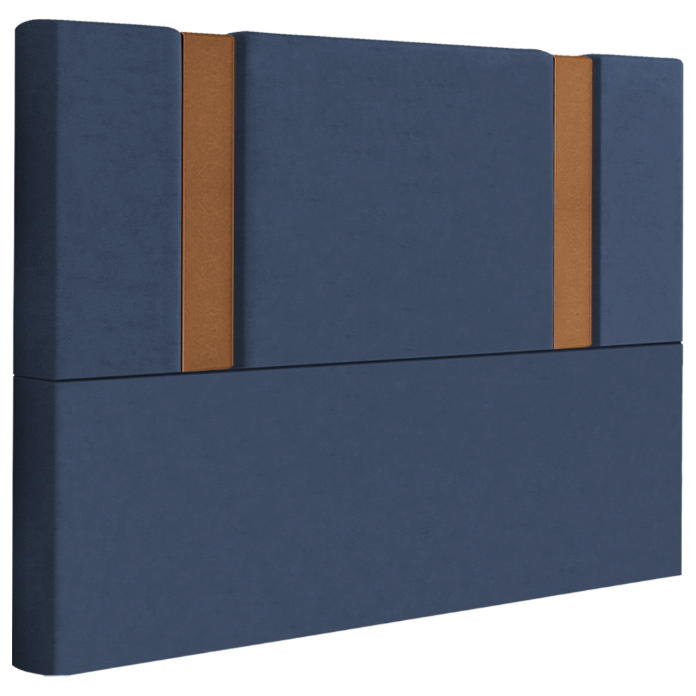 Cabeceira Casal 138 cm Veron Veludo Azul Soon