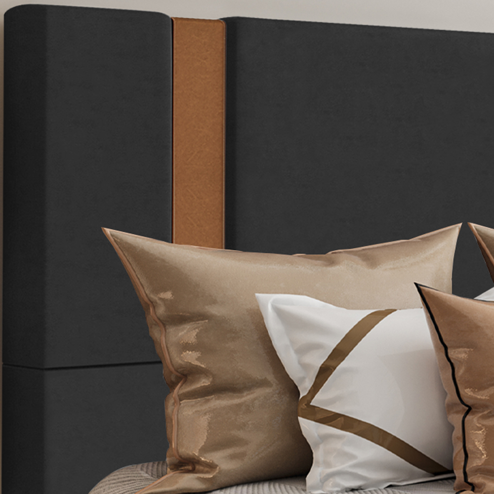 Cabeceira Casal 138 cm Veron Veludo Preto Soon