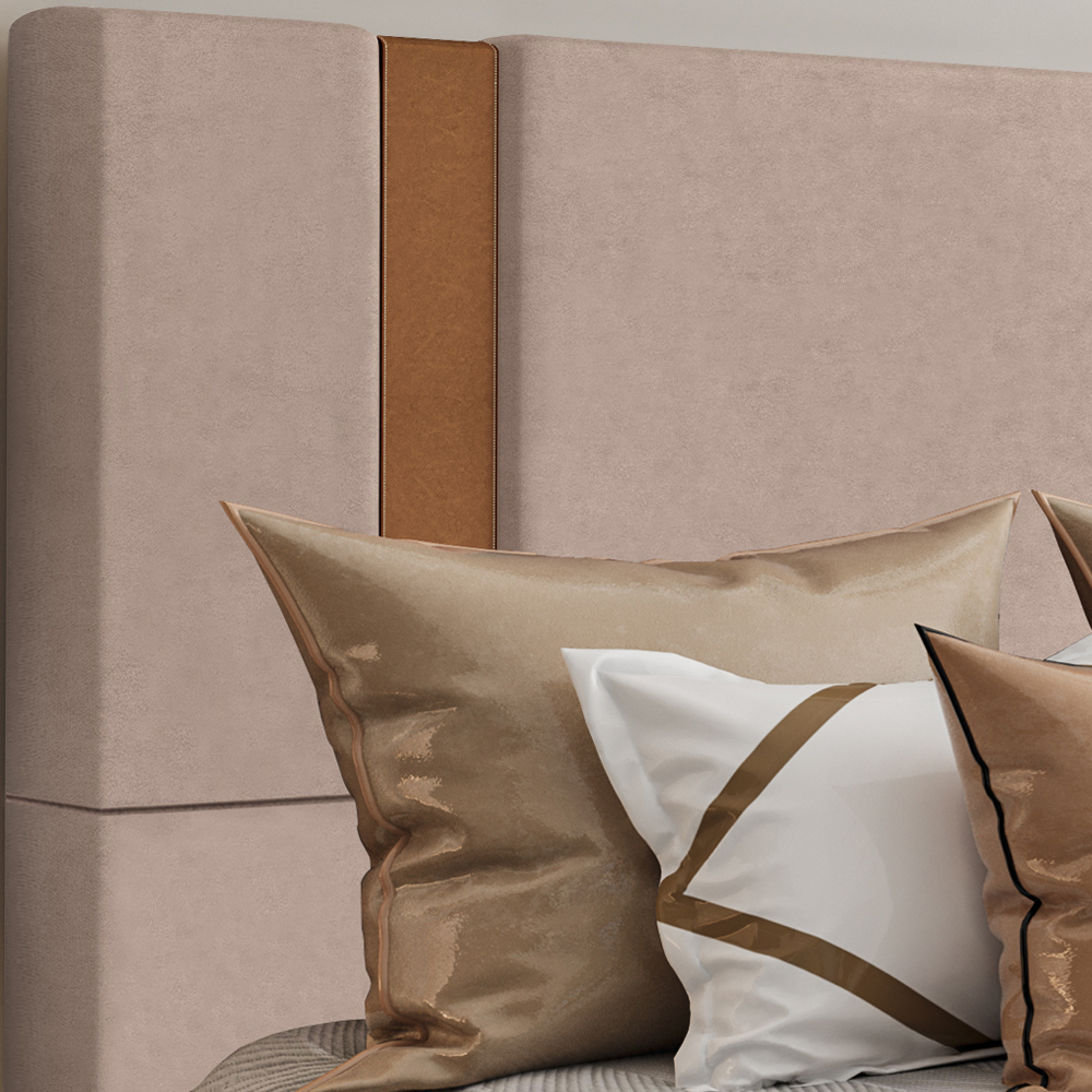 Cabeceira Casal 138 cm Veron Veludo Rose Soon