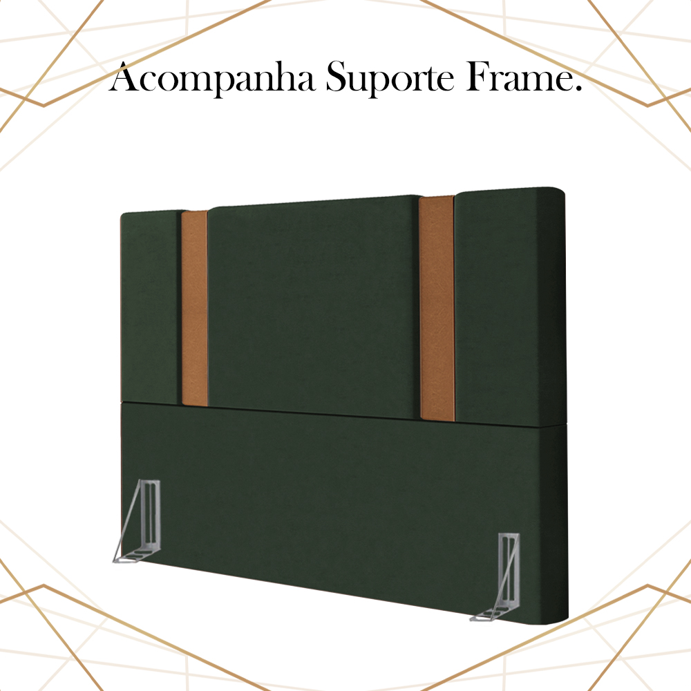 Cabeceira Casal 138 cm Veron Veludo Verde Soon