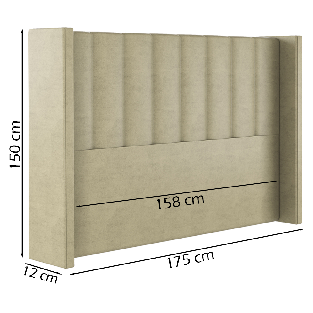 Cabeceira Queen 158 cm Barcell Veludo Bege Soon