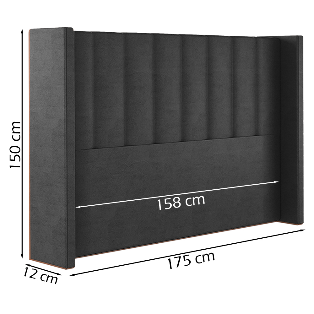 Cabeceira Queen 158 cm Barcell Veludo Preto Soon