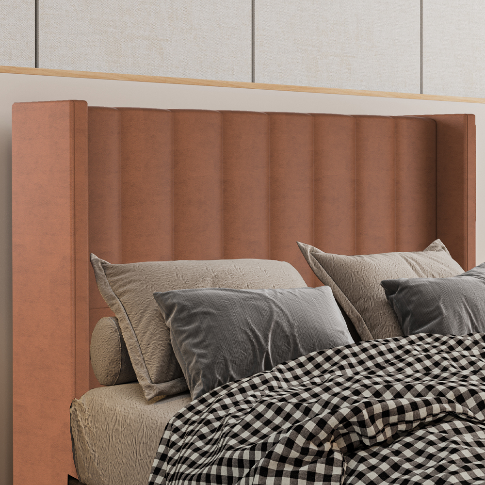 Cabeceira Queen 158 cm Barcell Veludo Terracota Soon