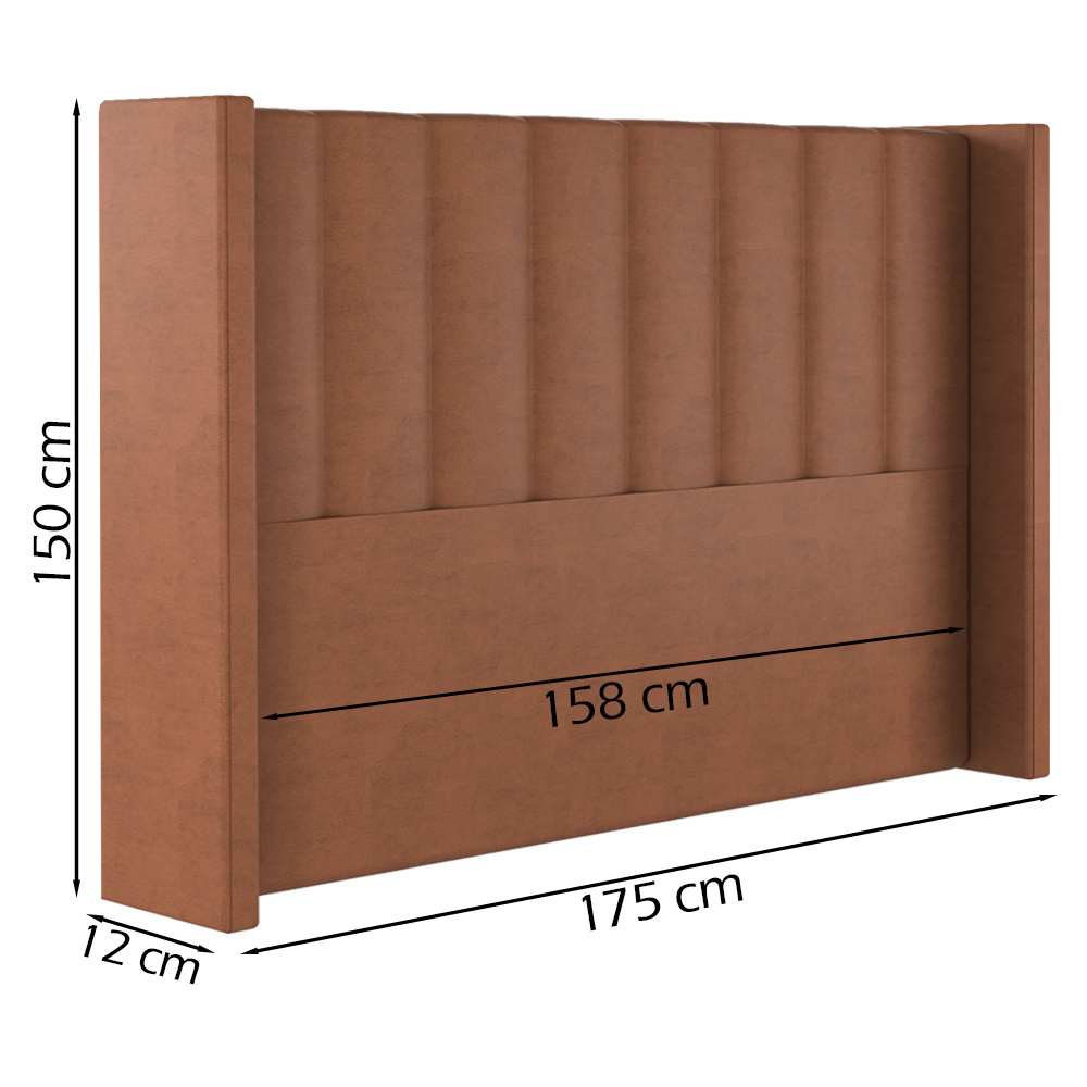 Cabeceira Queen 158 cm Barcell Veludo Terracota Soon
