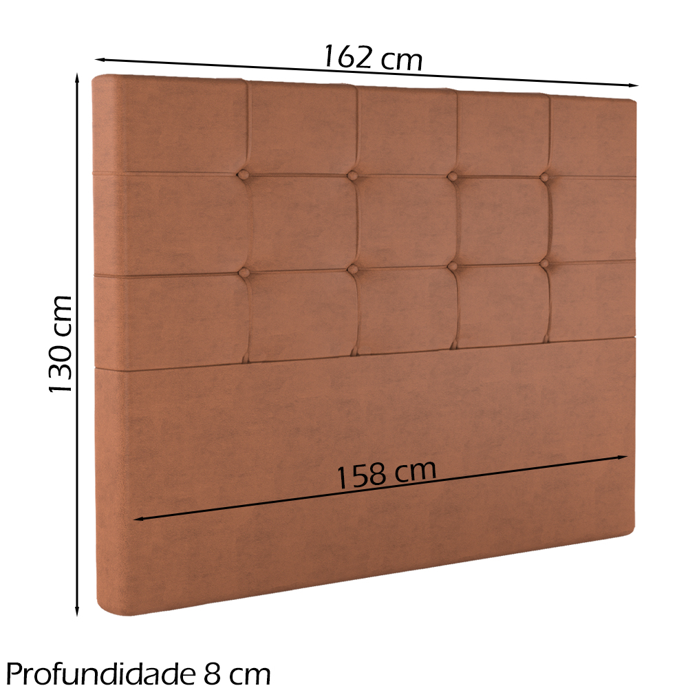 Cabeceira Queen 158 cm Berlin Veludo Terracota Soon