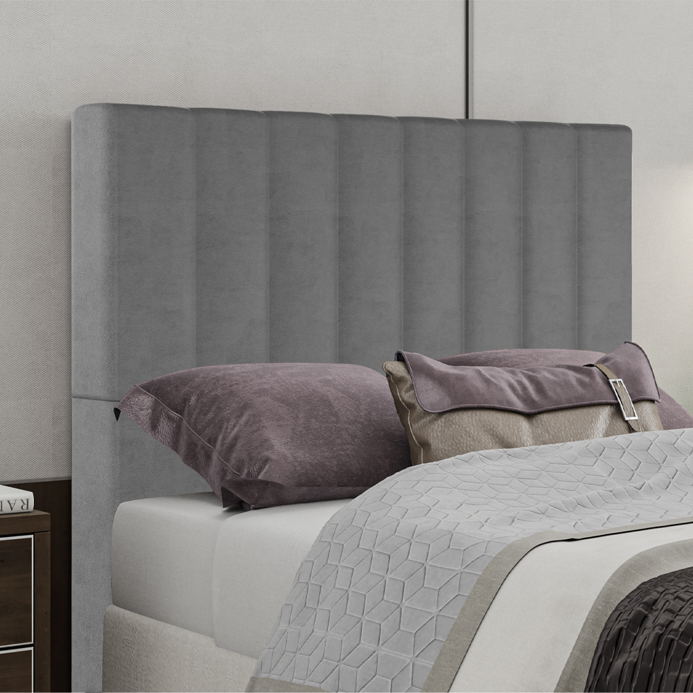 Cabeceira Queen 158 cm Dubai Veludo Cinza Soon