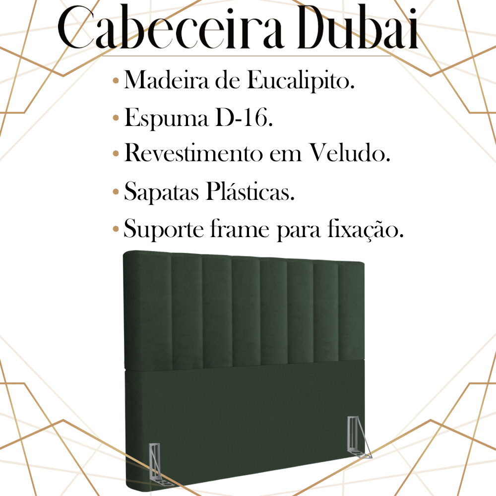 Cabeceira Queen 158 cm Dubai Veludo Verde Soon