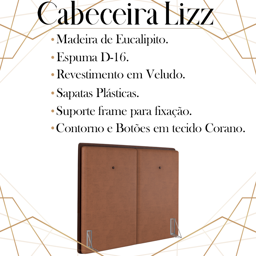 Cabeceira Queen 158 cm Lizz Veludo Terracota Soon