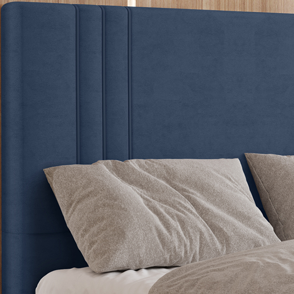 Cabeceira Queen 158 cm London Veludo Azul Soon