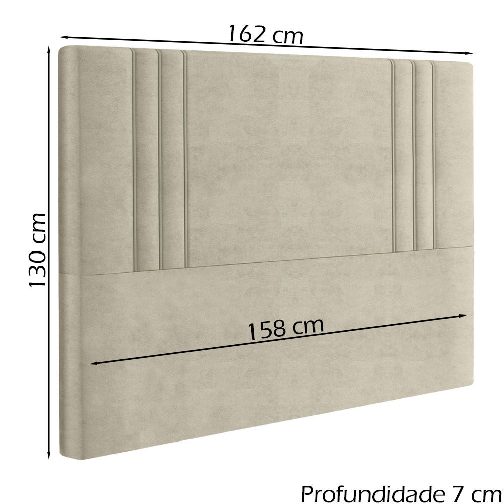 Cabeceira Queen 158 cm London Veludo Bege Soon