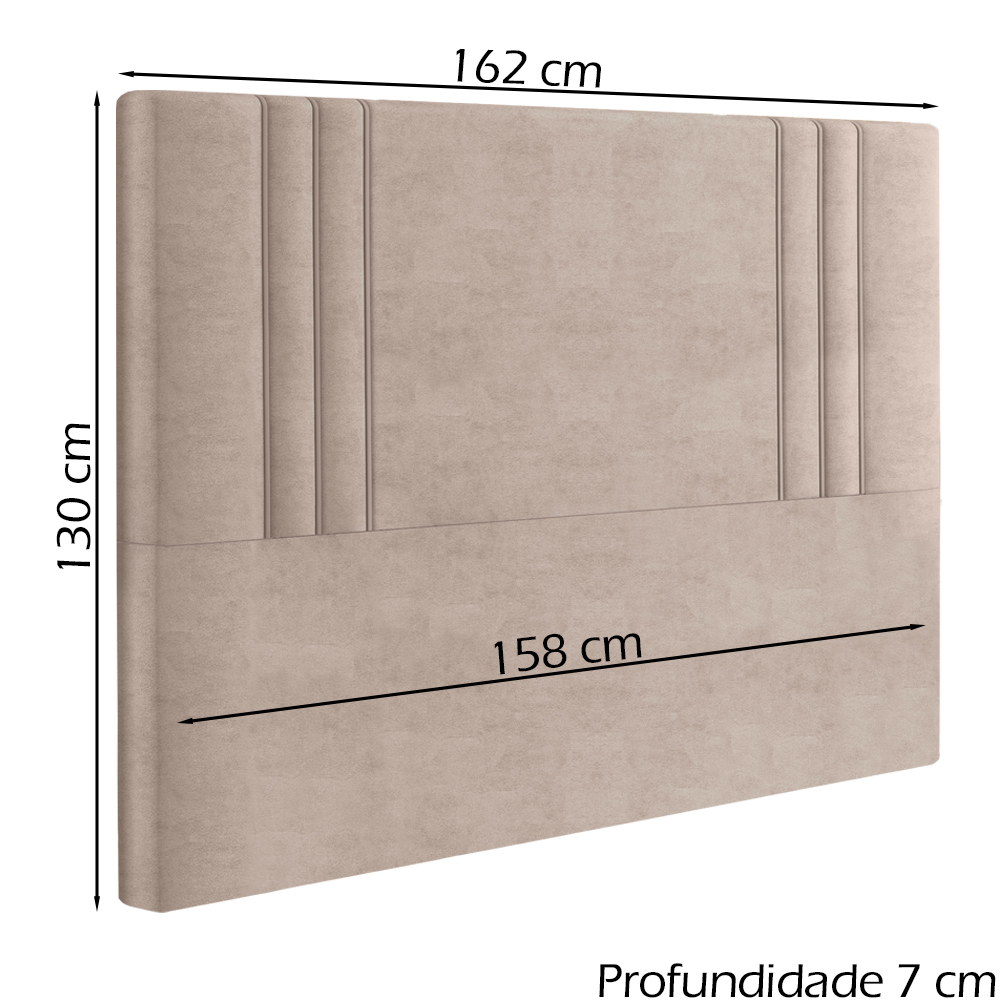 Cabeceira Queen 158 cm London Veludo Rose Soon