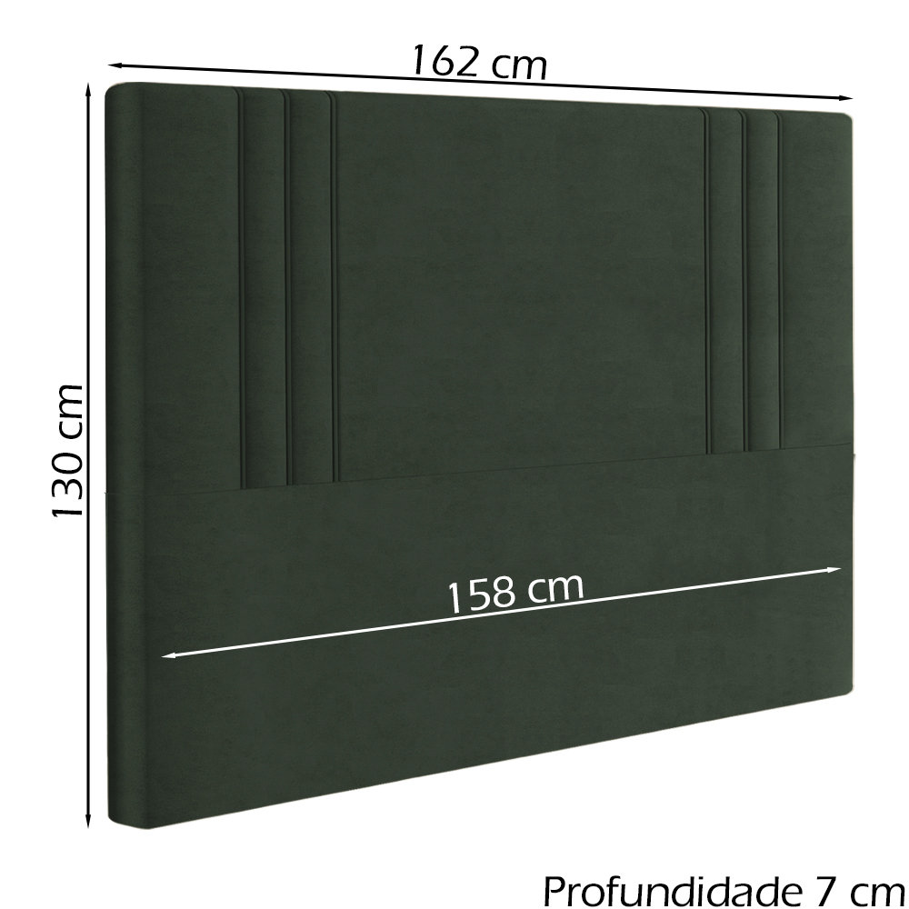 Cabeceira Queen 158 cm London Veludo Verde Soon