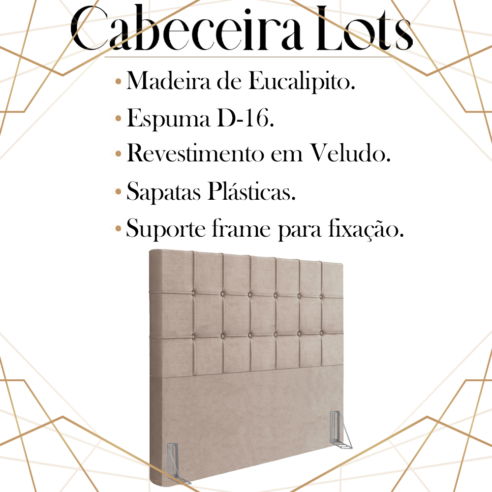Cabeceira Queen 158 cm Lots Veludo Rose Soon