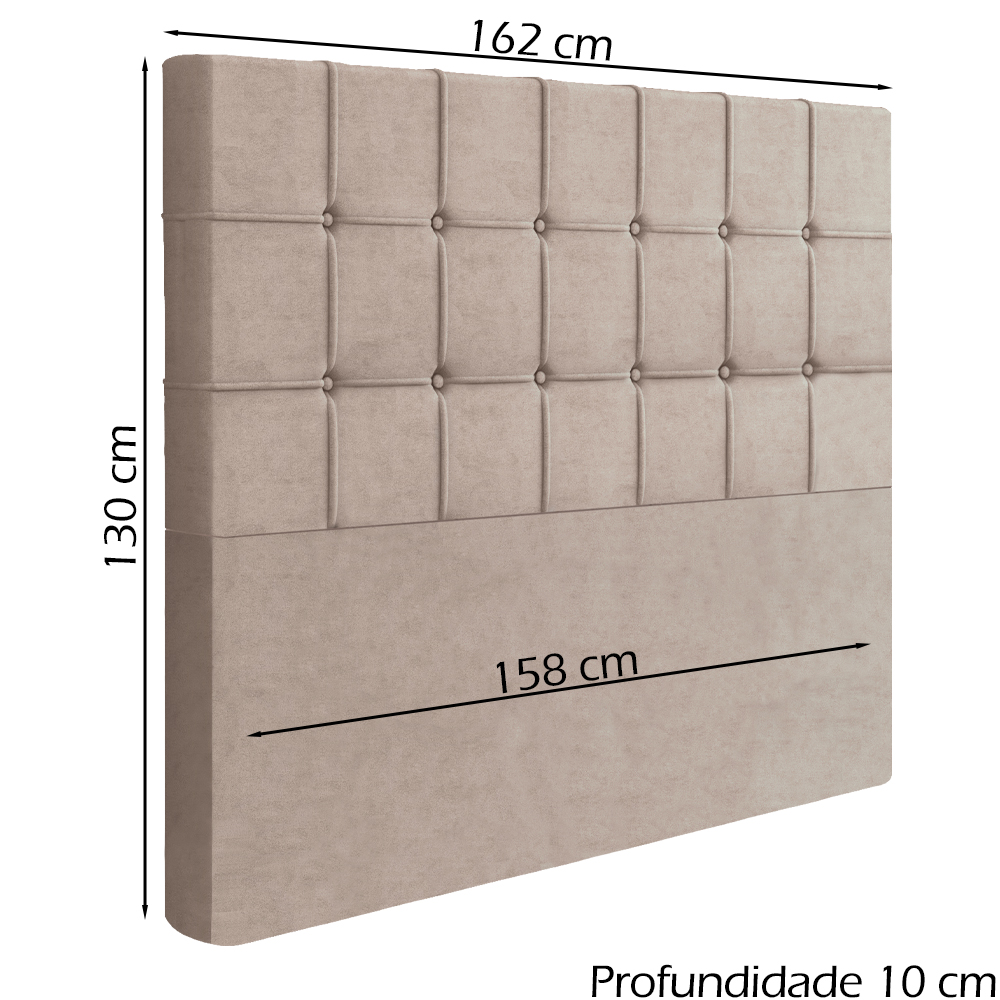 Cabeceira Queen 158 cm Lots Veludo Rose Soon