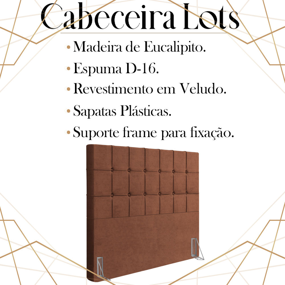Cabeceira Queen 158 cm Lots Veludo Terracota Soon