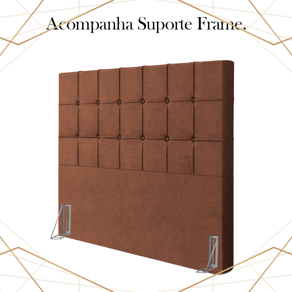 Cabeceira Queen 158 cm Lots Veludo Terracota Soon