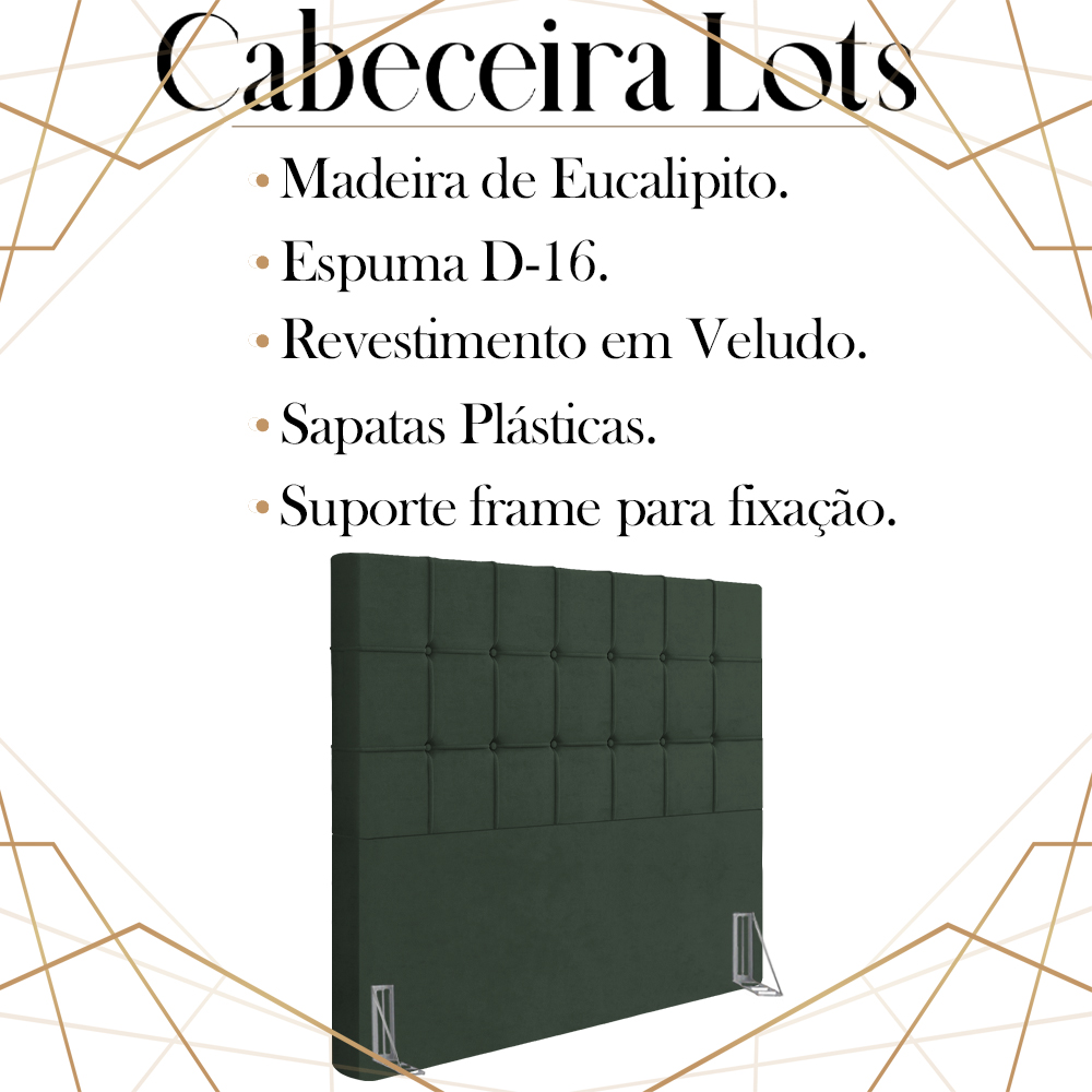 Cabeceira Queen 158 cm Lots Veludo Verde Soon