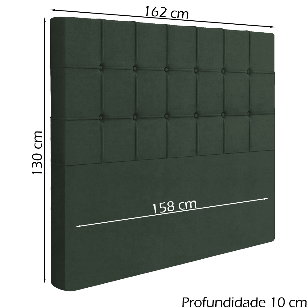 Cabeceira Queen 158 cm Lots Veludo Verde Soon