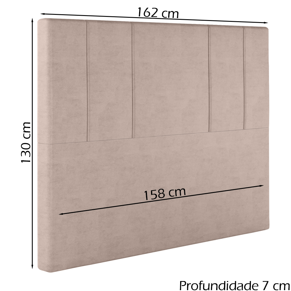 Cabeceira Queen 158 cm Madrid Veludo Rose Soon
