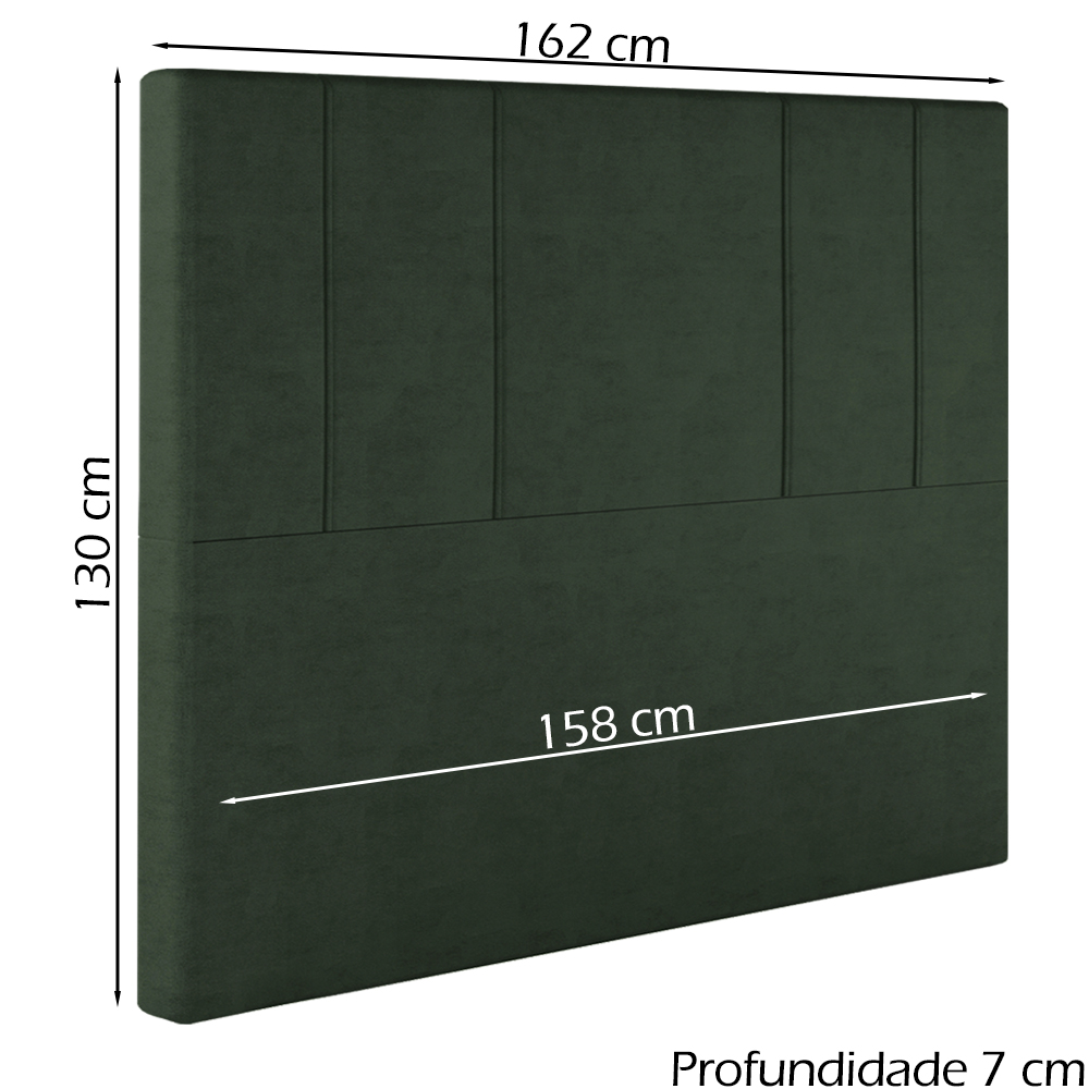 Cabeceira Queen 158 cm Madrid Veludo Verde Soon