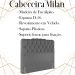 Cabeceira Queen 158 cm Milan Veludo Cinza Soon